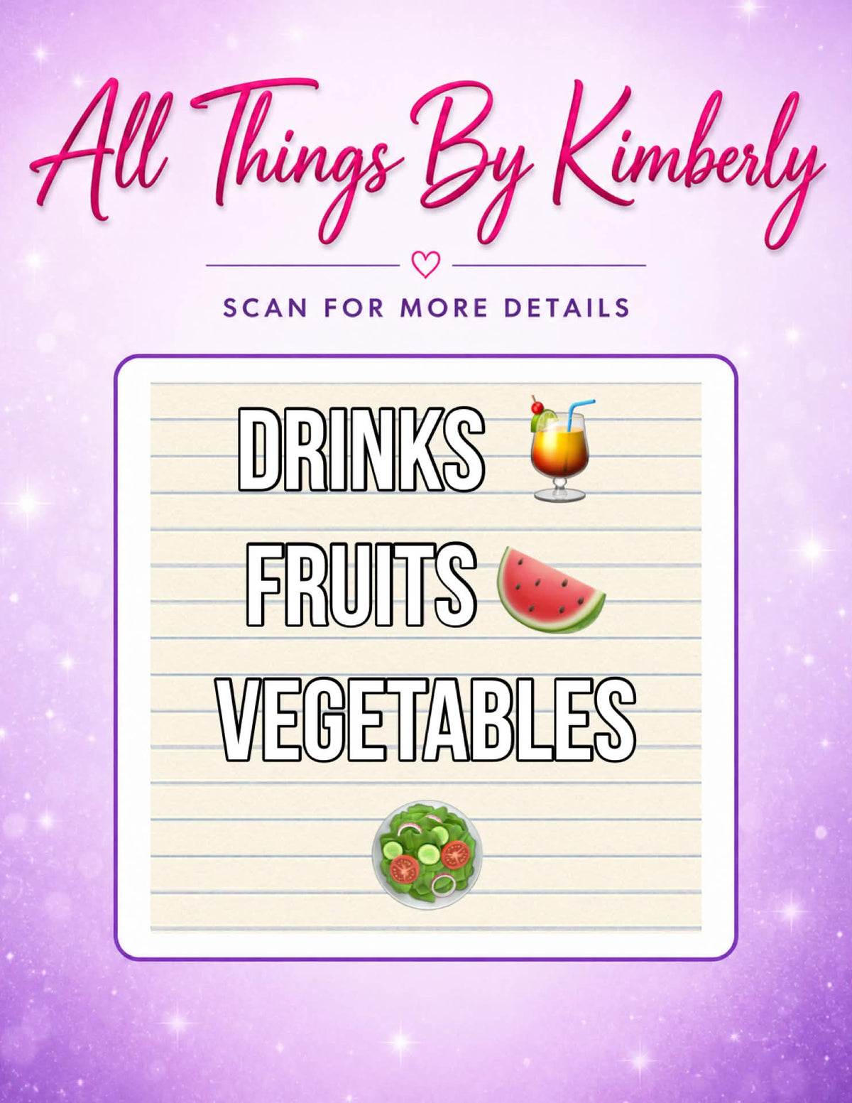 F. Drinks Fruits Vegetables Decals