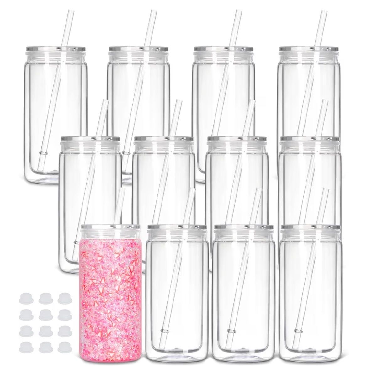 16oz Acrylic Snowglobe Cup